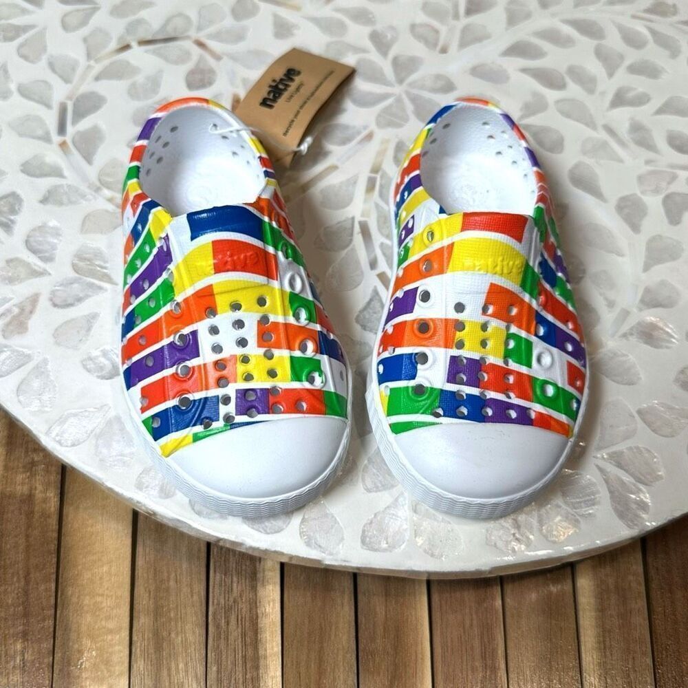 Native Jefferson Kids Slip On Water Shoes Sneakers Multi Color Brick Unisex Size - Picture 3 of 11